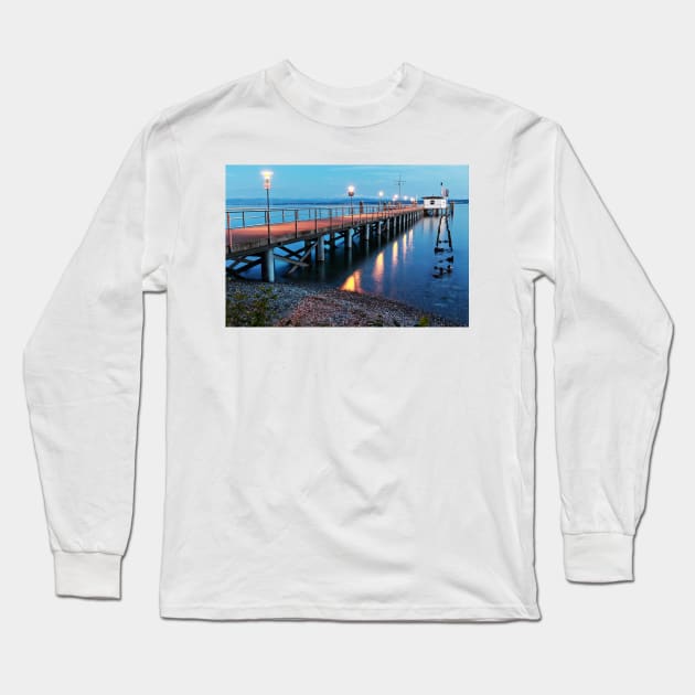 Hagnau Jetty just after Sundown - Lake Constance Long Sleeve T-Shirt by holgermader